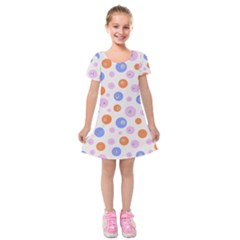 Colorful Balls Kids  Short Sleeve Velvet Dress by SychEva