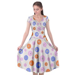 Colorful Balls Cap Sleeve Wrap Front Dress by SychEva
