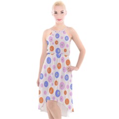 Colorful Balls High-low Halter Chiffon Dress  by SychEva