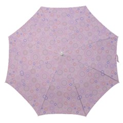 Multicolored Circles On A Pink Background Straight Umbrellas by SychEva
