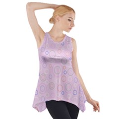 Multicolored Circles On A Pink Background Side Drop Tank Tunic by SychEva