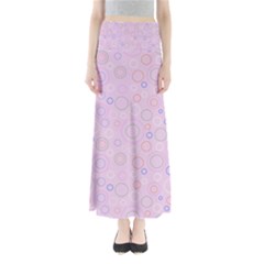 Multicolored Circles On A Pink Background Full Length Maxi Skirt by SychEva