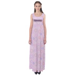 Multicolored Circles On A Pink Background Empire Waist Maxi Dress