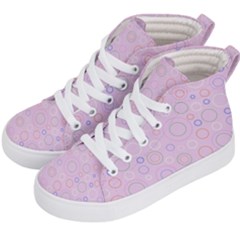 Multicolored Circles On A Pink Background Kids  Hi-top Skate Sneakers by SychEva