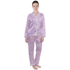 Multicolored Circles On A Pink Background Satin Long Sleeve Pajamas Set by SychEva