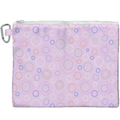 Multicolored Circles On A Pink Background Canvas Cosmetic Bag (xxxl) by SychEva