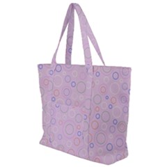 Multicolored Circles On A Pink Background Zip Up Canvas Bag by SychEva