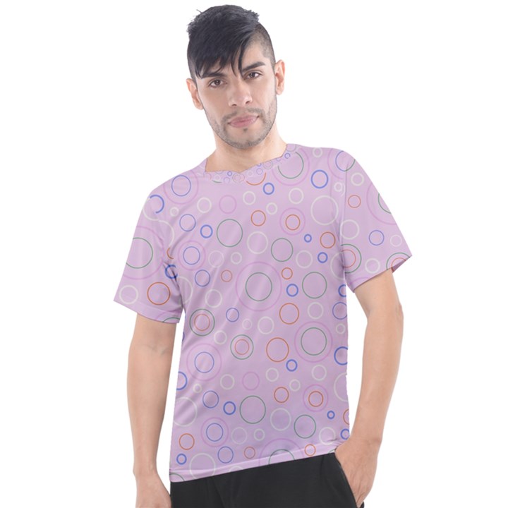 Multicolored Circles On A Pink Background Men s Sport Top