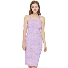 Multicolored Circles On A Pink Background Bodycon Cross Back Summer Dress