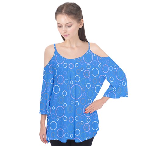 Circles Flutter Sleeve Tee  by SychEva