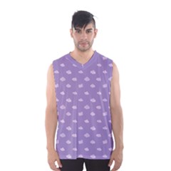 Pink Clouds On Purple Background Men s Basketball Tank Top by SychEva