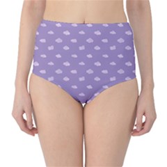 Pink Clouds On Purple Background Classic High-waist Bikini Bottoms by SychEva