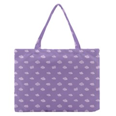 Pink Clouds On Purple Background Zipper Medium Tote Bag by SychEva