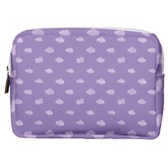 Pink Clouds On Purple Background Make Up Pouch (medium)