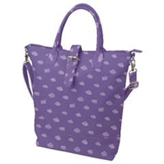 Pink Clouds On Purple Background Buckle Top Tote Bag by SychEva