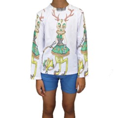 Gold Clown Kids  Long Sleeve Swimwear by Limerence