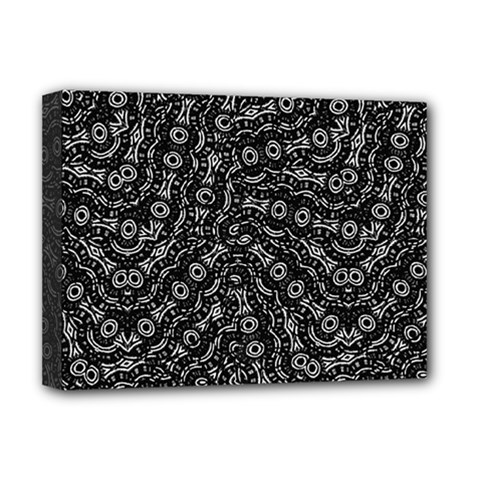 Black And White Modern Intricate Ornate Pattern Deluxe Canvas 16  X 12  (stretched)  by dflcprintsclothing