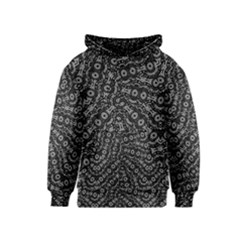 Black And White Modern Intricate Ornate Pattern Kids  Pullover Hoodie by dflcprintsclothing