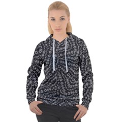 Black And White Modern Intricate Ornate Pattern Women s Overhead Hoodie by dflcprintsclothing