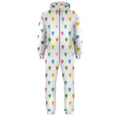 Small Multicolored Hearts Hooded Jumpsuit (men)  by SychEva