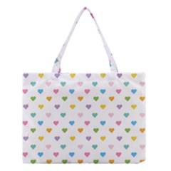 Small Multicolored Hearts Medium Tote Bag by SychEva