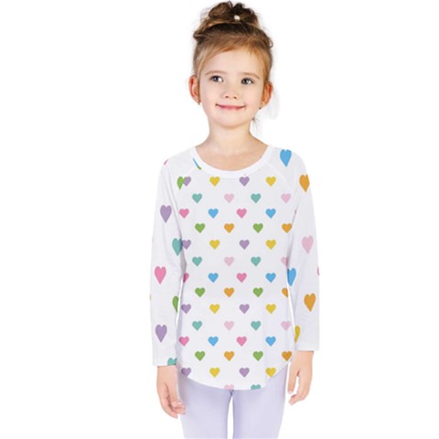 Small Multicolored Hearts Kids  Long Sleeve Tee by SychEva
