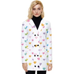 Small Multicolored Hearts Button Up Hooded Coat  by SychEva