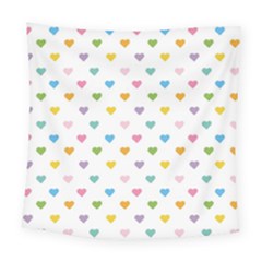 Small Multicolored Hearts Square Tapestry (large) by SychEva