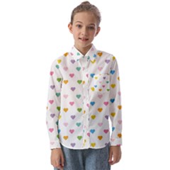 Small Multicolored Hearts Kids  Long Sleeve Shirt by SychEva
