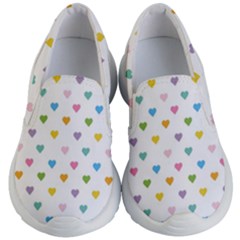 Small Multicolored Hearts Kids Lightweight Slip Ons by SychEva
