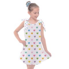 Small Multicolored Hearts Kids  Tie Up Tunic Dress by SychEva