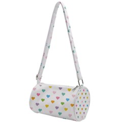 Small Multicolored Hearts Mini Cylinder Bag by SychEva