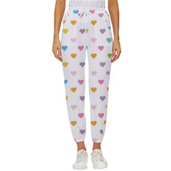 Small Multicolored Hearts Cropped Drawstring Pants by SychEva