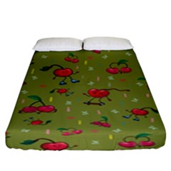 Red Cherries Athletes Fitted Sheet (king Size) by SychEva