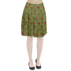 Red Cherries Athletes Pleated Skirt by SychEva