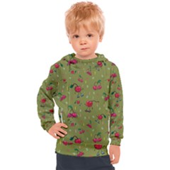 Red Cherries Athletes Kids  Hooded Pullover by SychEva