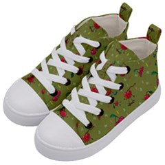 Red Cherries Athletes Kids  Mid-top Canvas Sneakers by SychEva