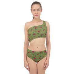 Red Cherries Athletes Spliced Up Two Piece Swimsuit by SychEva