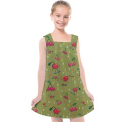 Red Cherries Athletes Kids  Cross Back Dress by SychEva