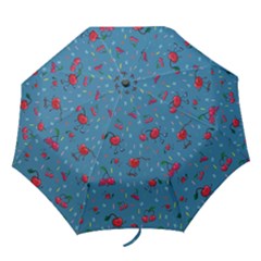 Red Cherries Athletes Folding Umbrellas