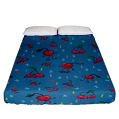 Red Cherries Athletes Fitted Sheet (california King Size) by SychEva