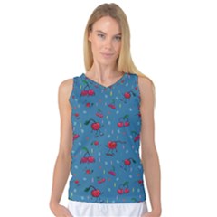 Red Cherries Athletes Women s Basketball Tank Top by SychEva