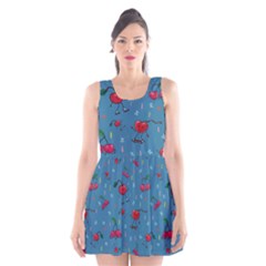 Red Cherries Athletes Scoop Neck Skater Dress