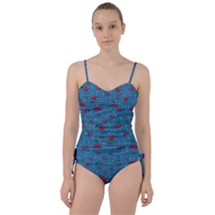 Red Cherries Athletes Sweetheart Tankini Set by SychEva