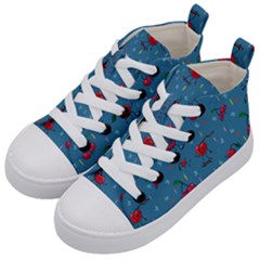 Red Cherries Athletes Kids  Mid-top Canvas Sneakers by SychEva