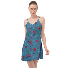 Red Cherries Athletes Summer Time Chiffon Dress