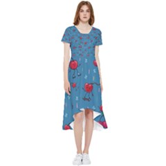 Red Cherries Athletes High Low Boho Dress