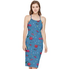 Red Cherries Athletes Bodycon Cross Back Summer Dress