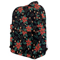 Large Christmas Poinsettias On Black Classic Backpack by PodArtist