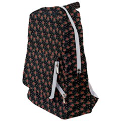 Small Red Christmas Poinsettias On Black Travelers  Backpack by PodArtist